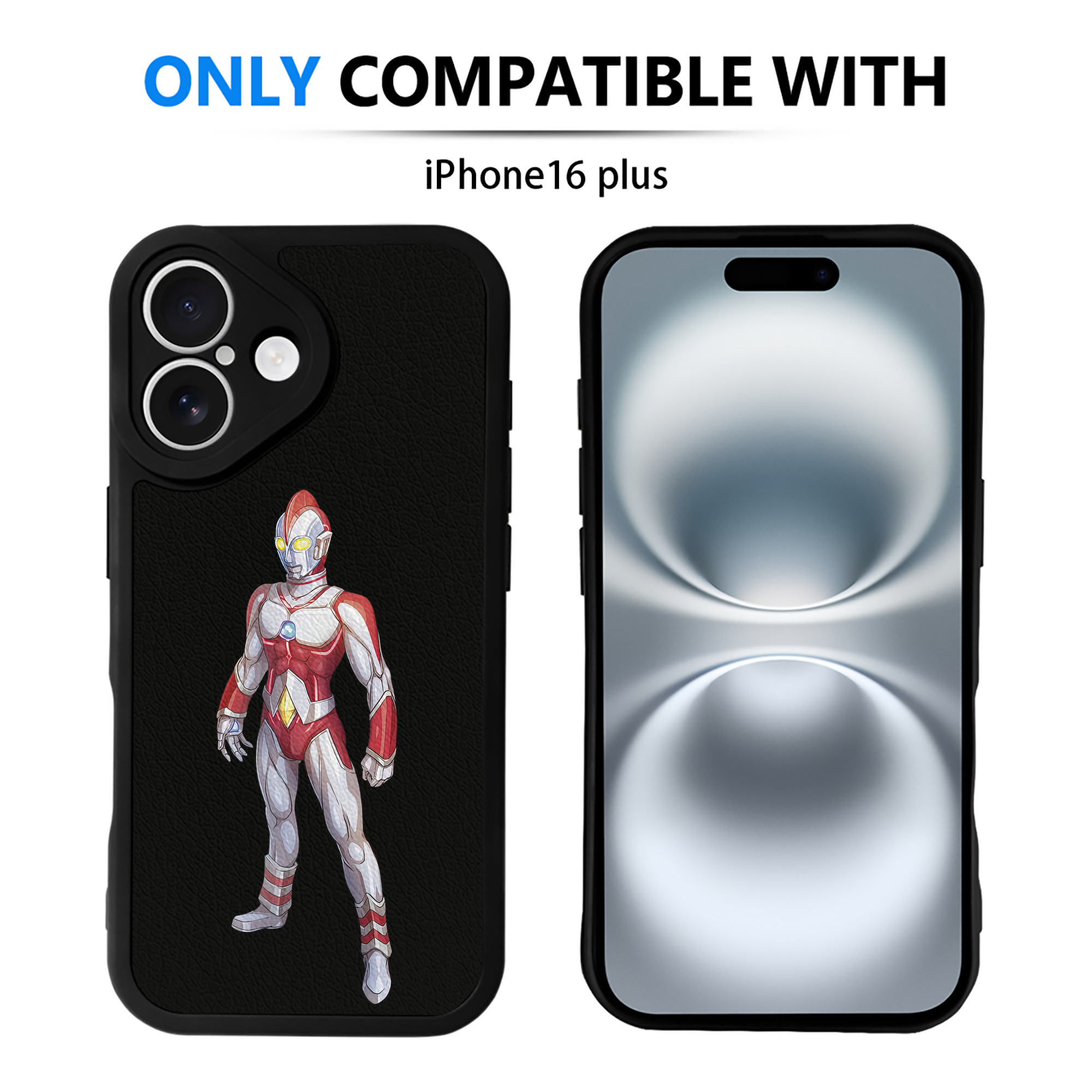（画像用） ウルトラマン Ultraman 【iPhone 16シリーズ対応】シリコンスマホケース（レザー調） 材質：シリコン